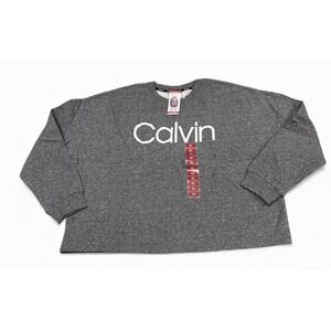 Calvin Klein Womens XL Gray Logo Sweatshirt Pullover Long Sleeve
